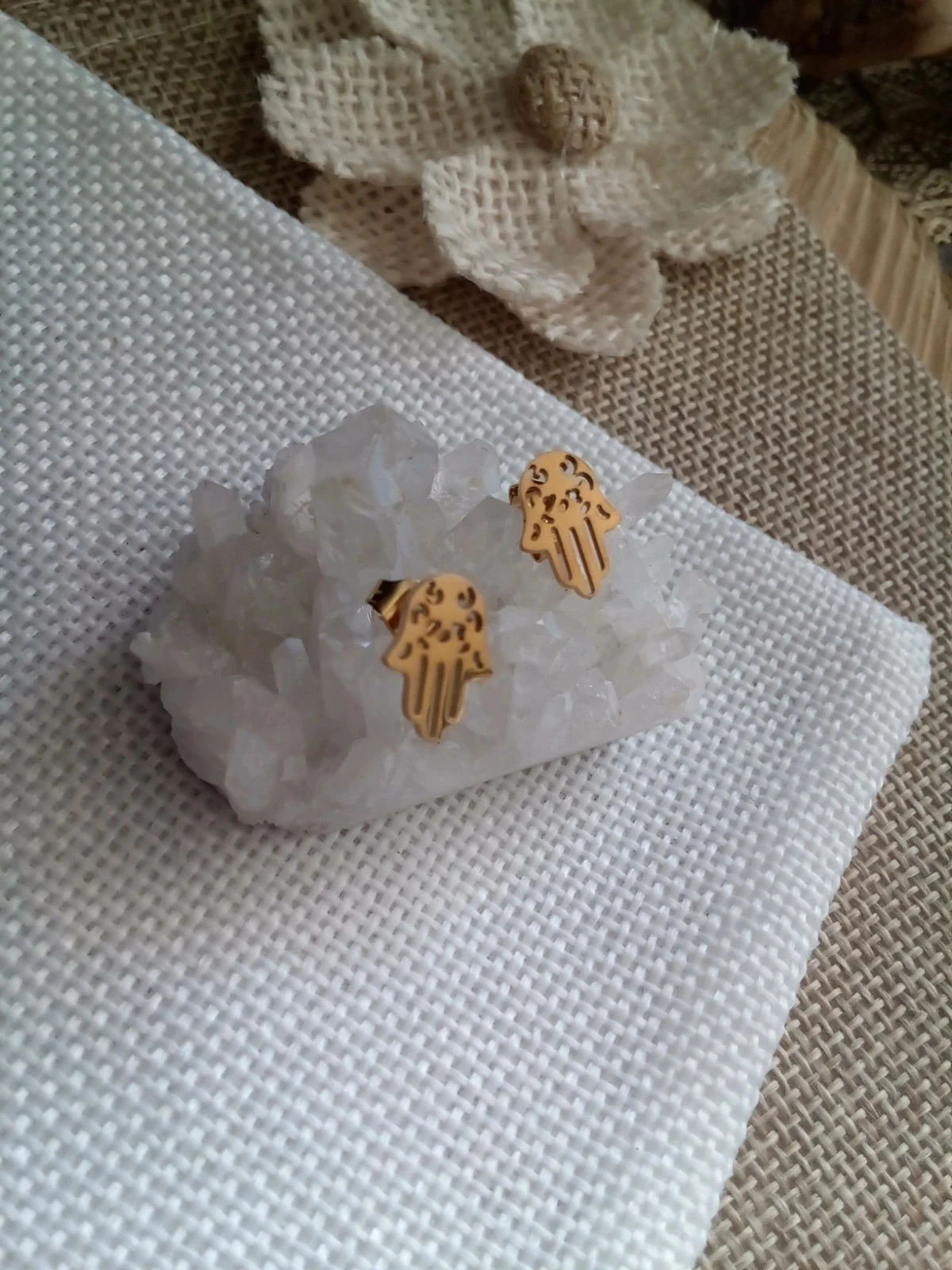 Boucles d'oreilles amulettes mains – photo 4
